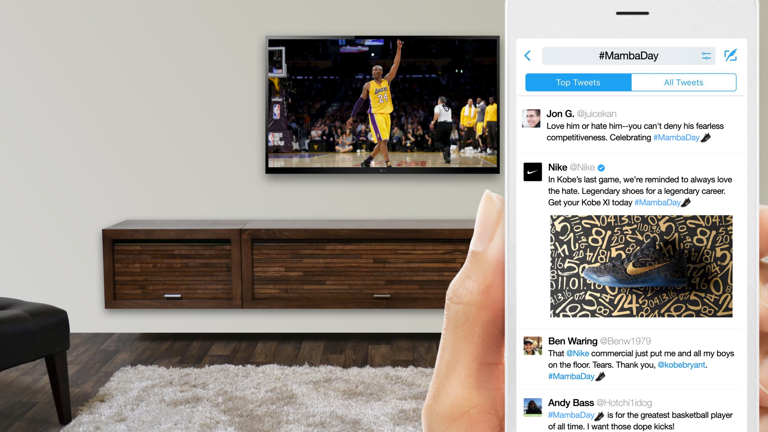 Twitter's #MambaDay search results live on Kobe's retirement night