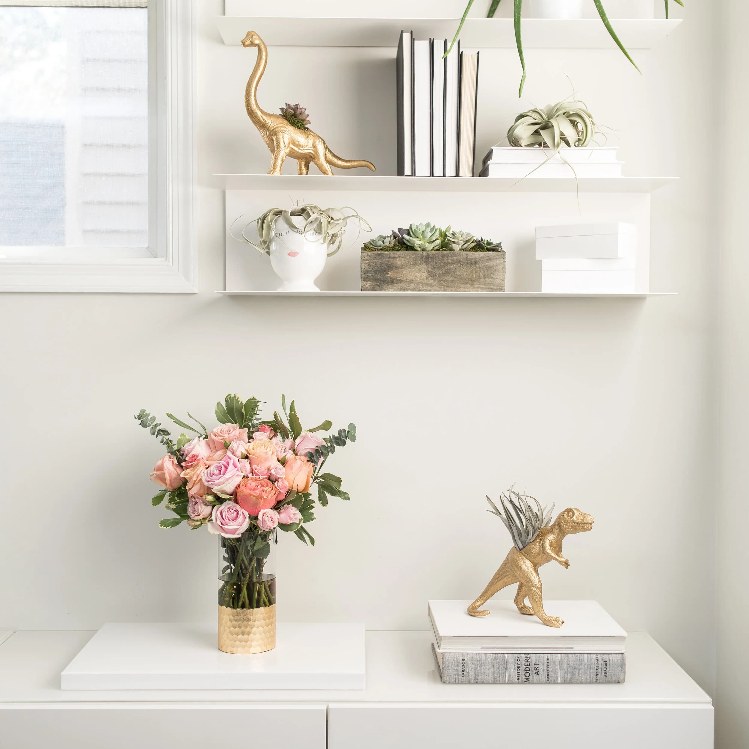 Lifestyle editorial — UrbanStems bouquet in a minimalist home