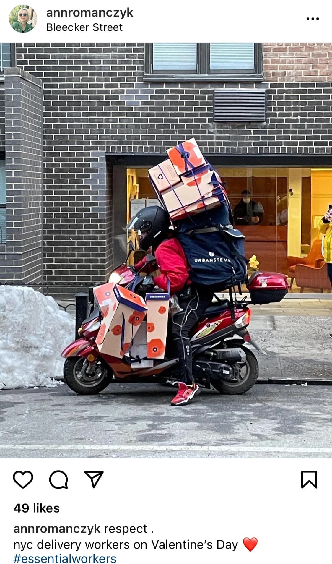 Instagram post — moped courier