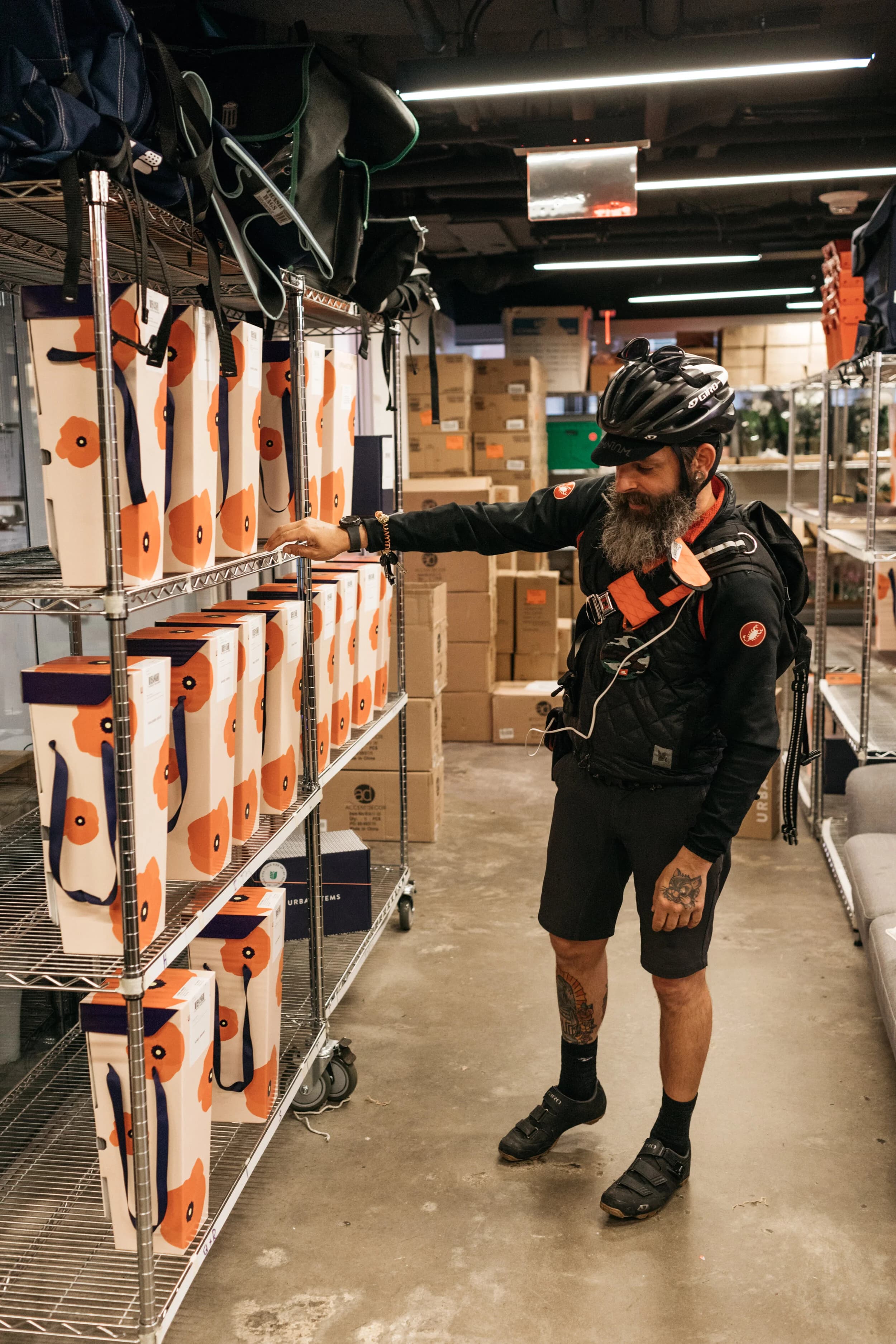 Courier picking up orders