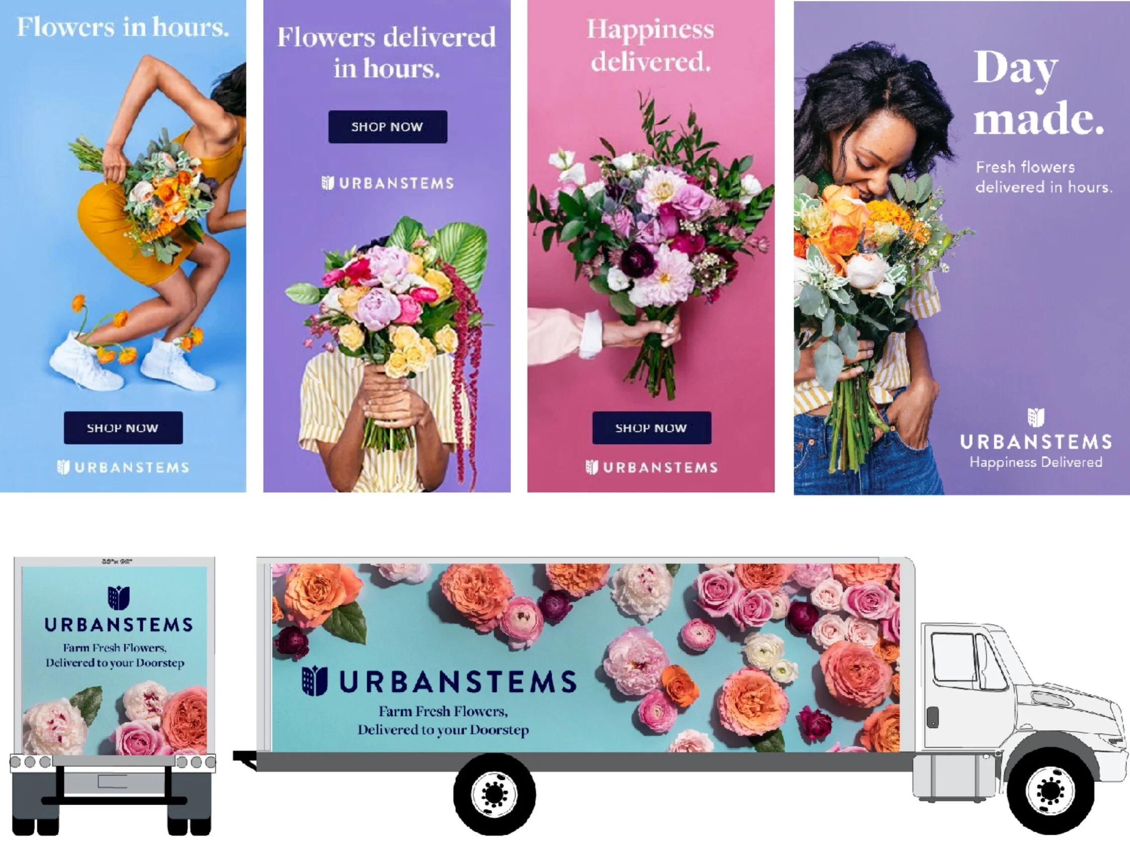 Valentine's Day ad campaign — banners and truck wrap creative
