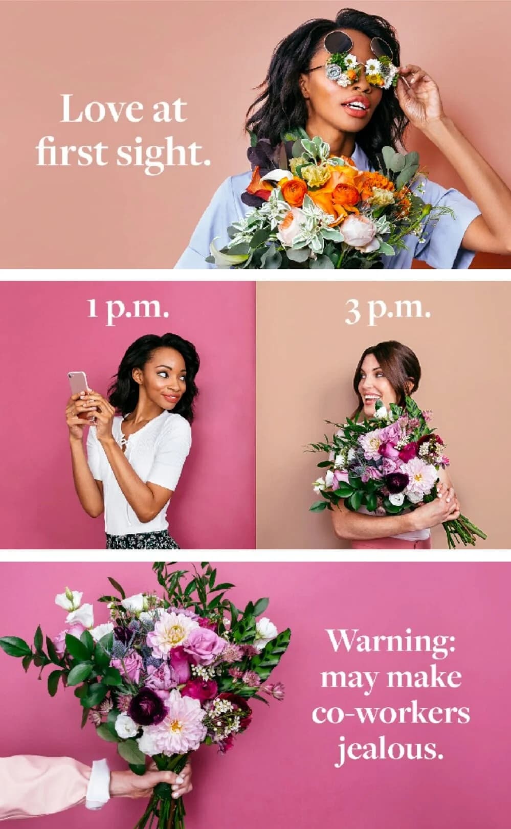 Campaign social creative — 1pm / 3pm delivery messaging